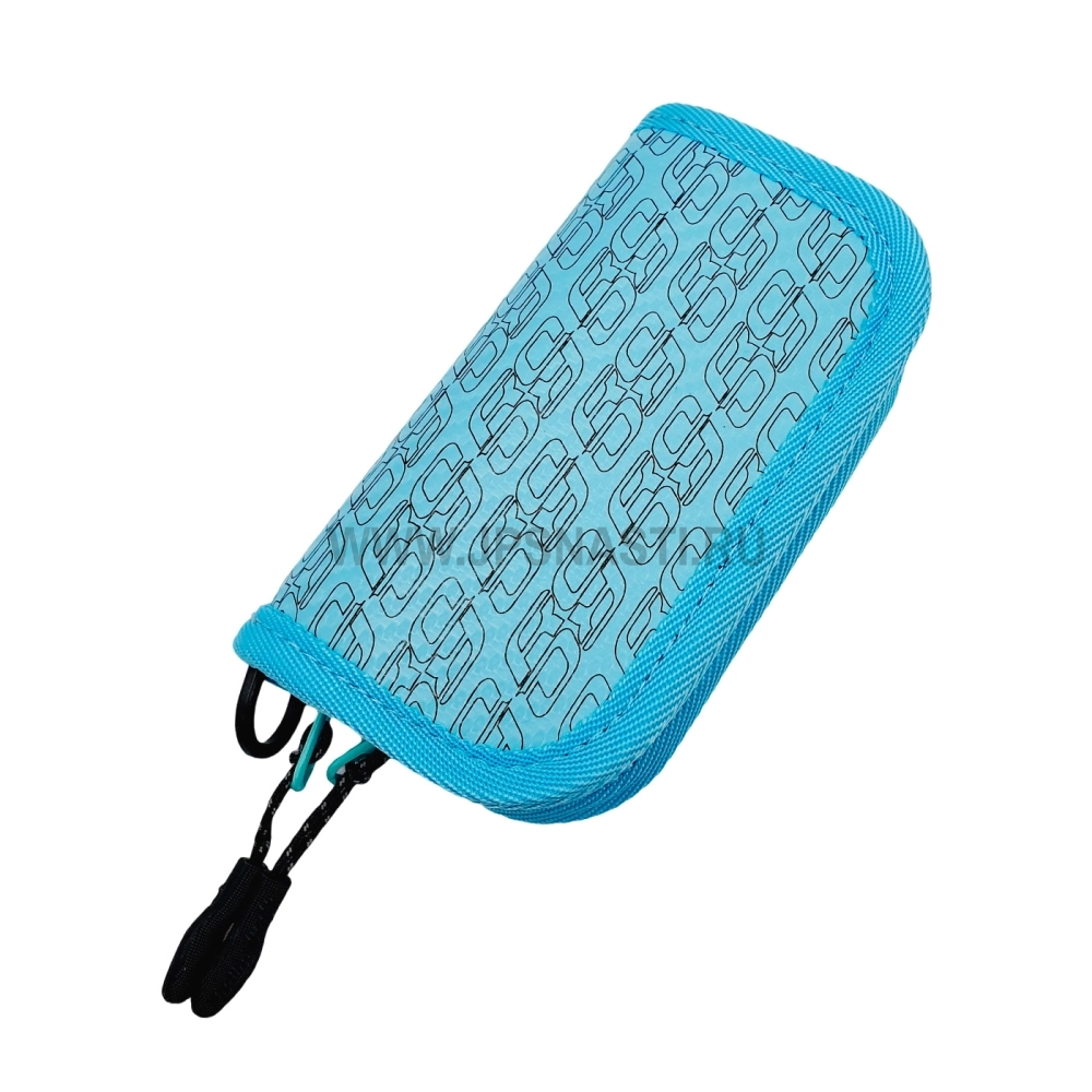 Кошелек для приманок Rodio Craft Carbon Wallet Mini Long, 140х70х30 мм, #Ice Blue/RC Black Logo