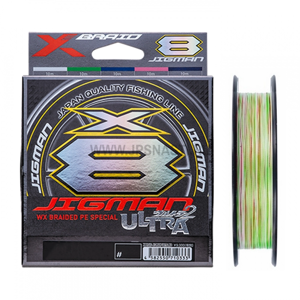 Плетеный шнур YGK X-Braid Jigman Ultra X8, #1, 200 м, многоцветный