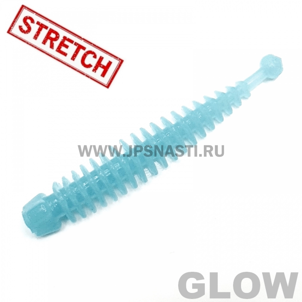 Силиконовые приманки Soorex Pro Tail, 52 мм, сыр, blue glow