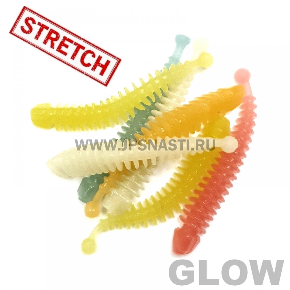 Силиконовые приманки Soorex Pro Tail, 52 мм, сыр, mix glow