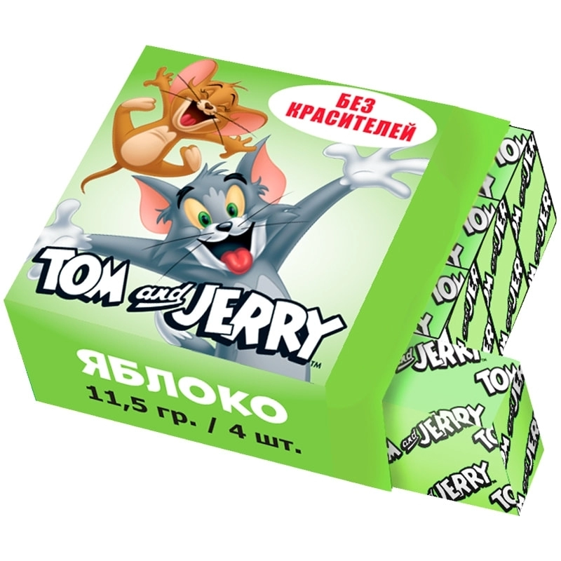 Жевательная конфета King Island Tom and Jerry, со вкусом яблока, 11.5 гр