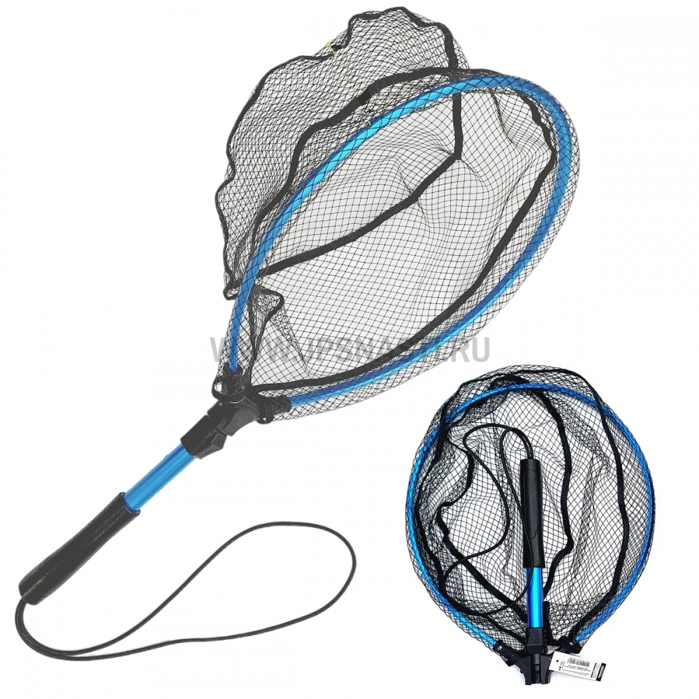 Подсачек складной для забродной рыбалки в чехле Yamakeshi Folding Net Stream, 65 см, blue/black