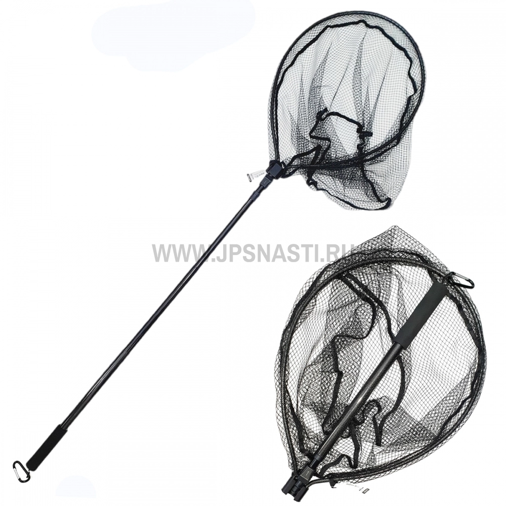 Подсачек складной телескопический Yamakeshi Landing Net Carbon, 158 см, black