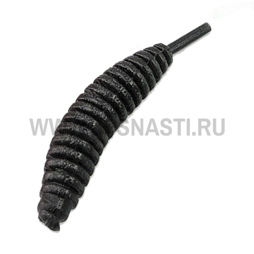 Силиконовые приманки Trout Zone Ribber Pupa, 2.3 inch, сыр, черный