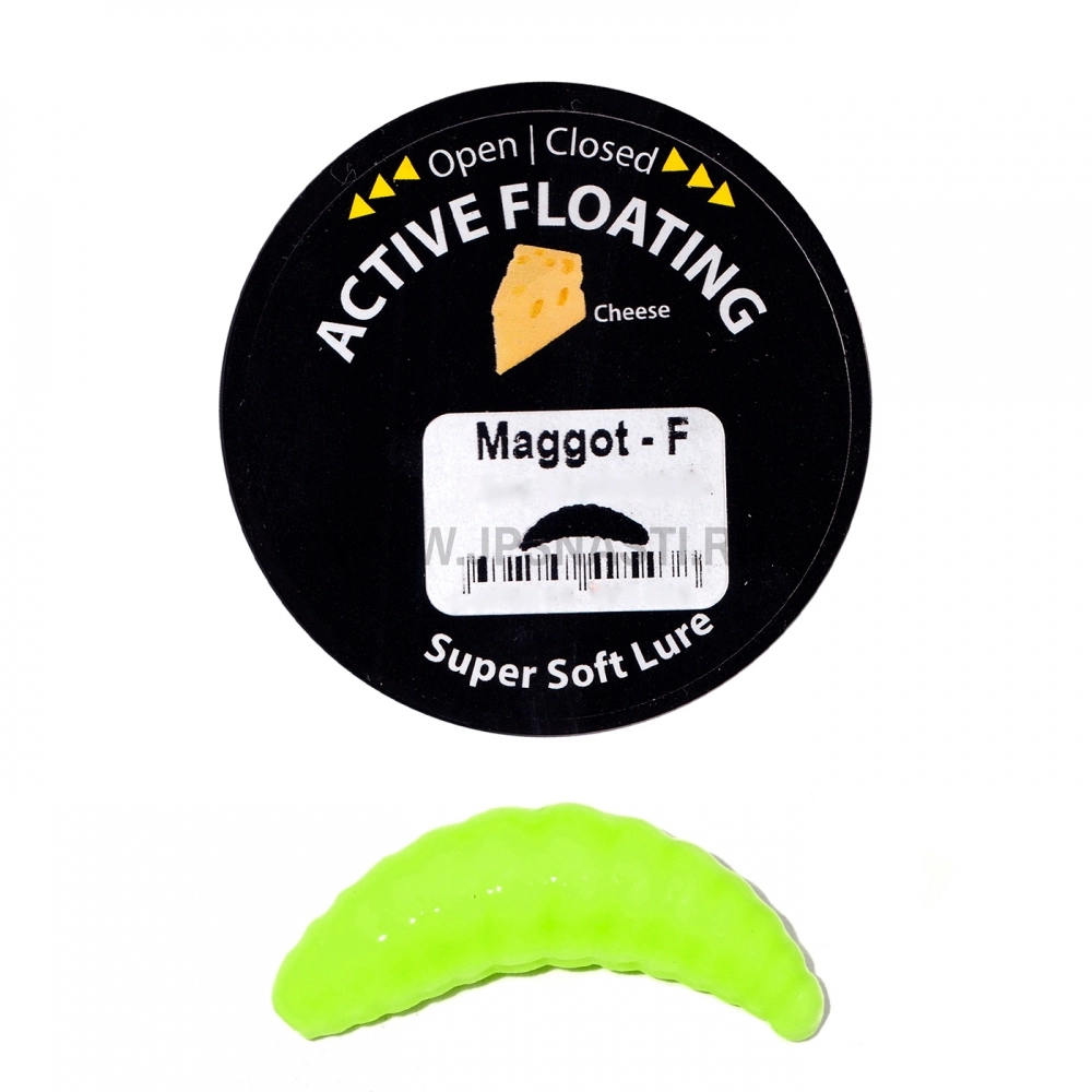 Силиконовые приманки Trout Zone Maggot Floating, 1.6 inch, сыр, шартрез