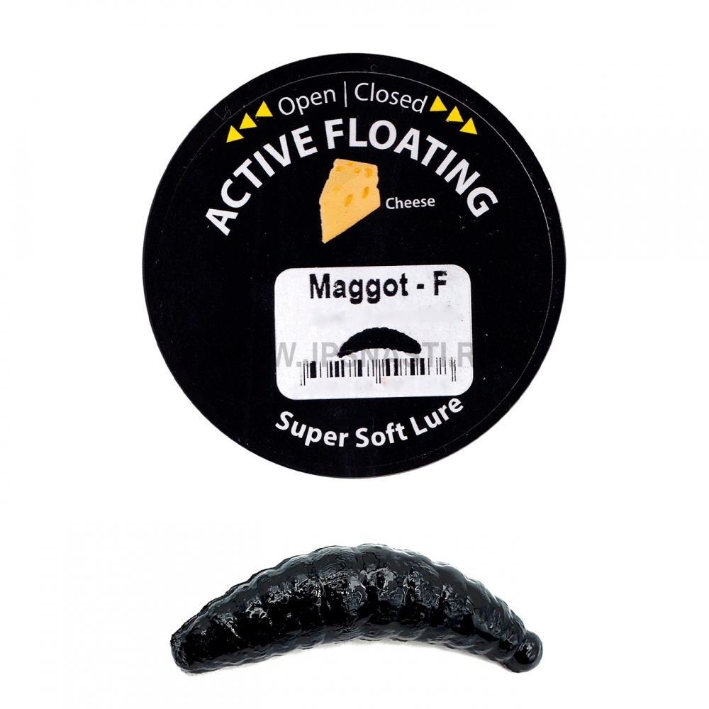 Силиконовые приманки Trout Zone Maggot Floating, 1.6 inch, сыр, черный