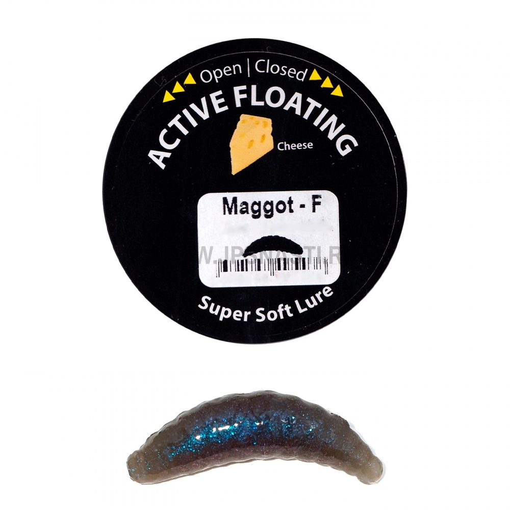 Силиконовые приманки Trout Zone Maggot Floating, 1.6 inch, сыр, серый с блесткой