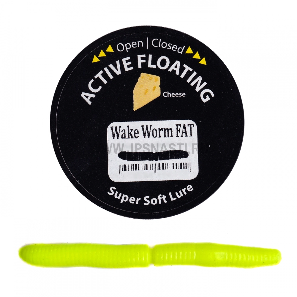 Силиконовые приманки Trout Zone Wake Worm Fat, 2.6 inch, сыр, шартрез