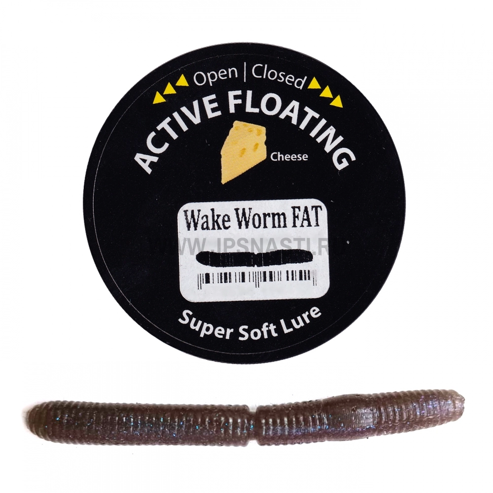 Силиконовые приманки Trout Zone Wake Worm Fat, 2.6 inch, сыр, серый с блесткой