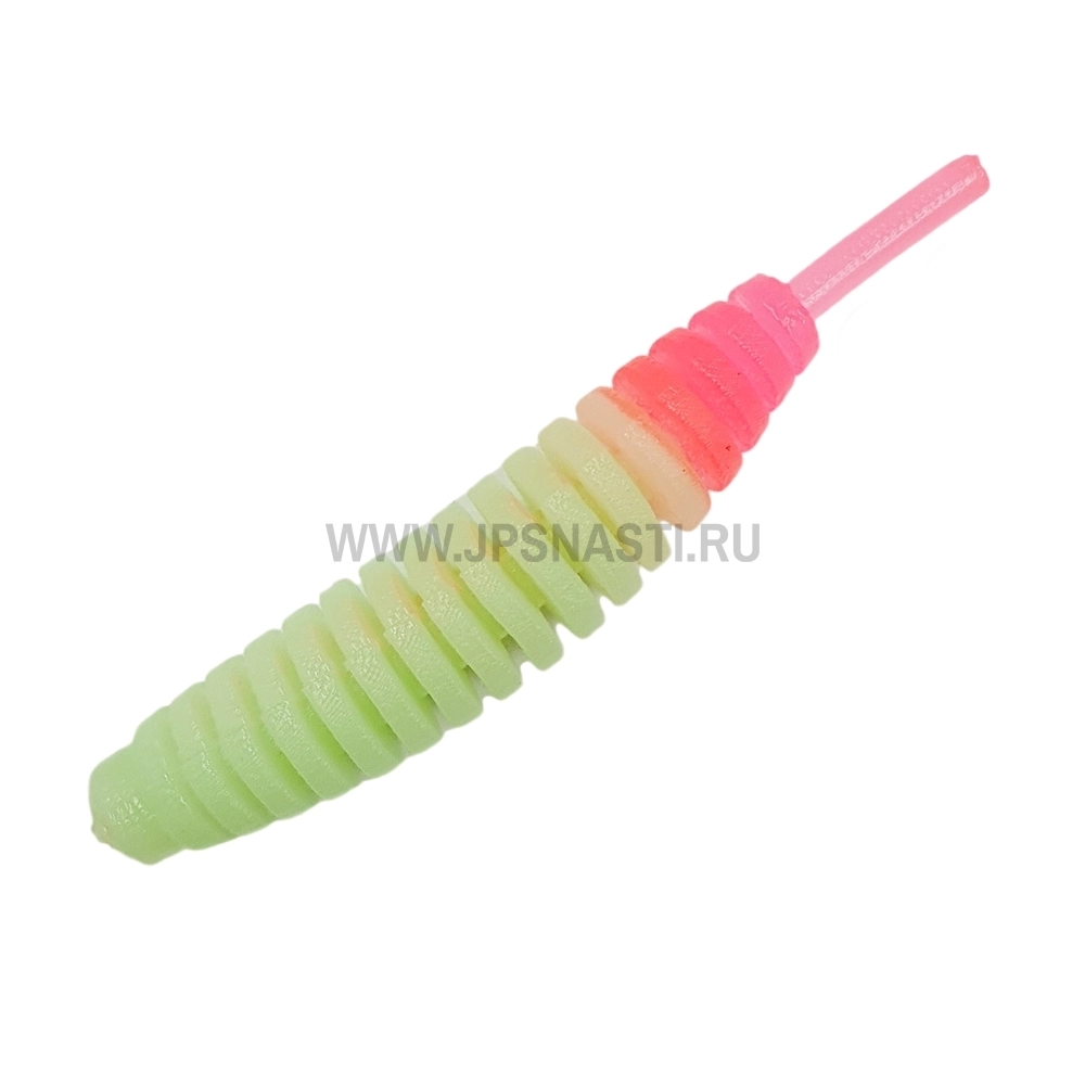 Силиконовые приманки Trout Zone Ribber Pupa, 2.3 inch, сыр, светонакопительный/оранжевый Glow