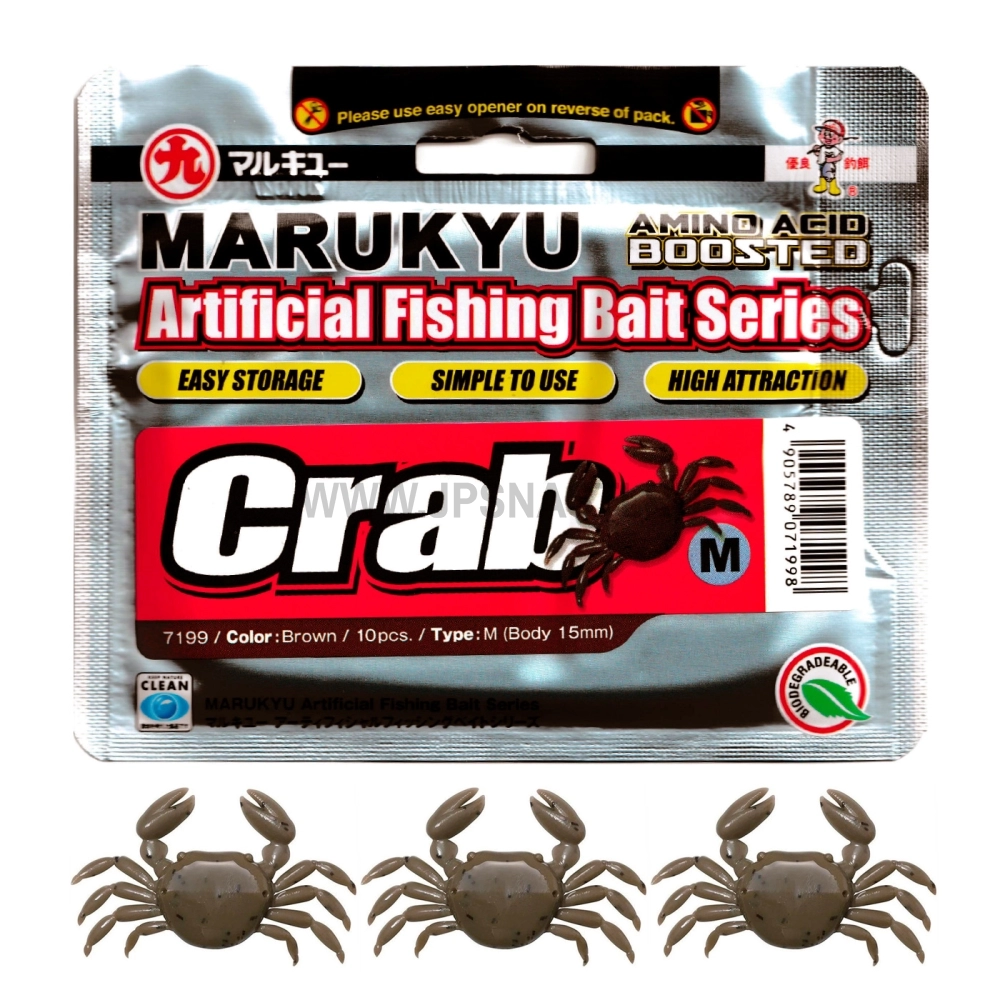 Силиконовая приманка Marukyu Crab, M, brown