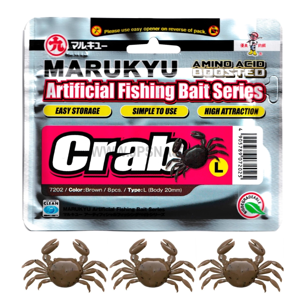 Силиконовая приманка Marukyu Crab, L, brown