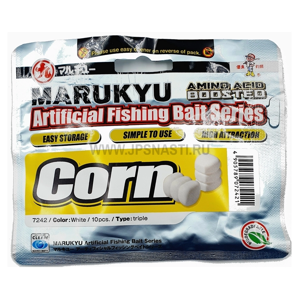 Готовая насадка Marukyu Corn, Triple, белый, 10 шт.