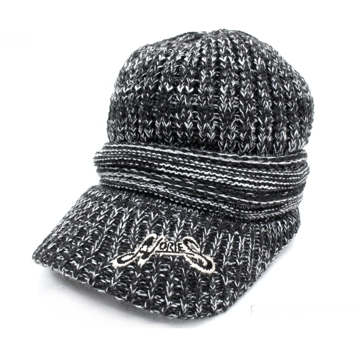 Шапка с козырьком Nories Knit Cap 07, Charcoal/White