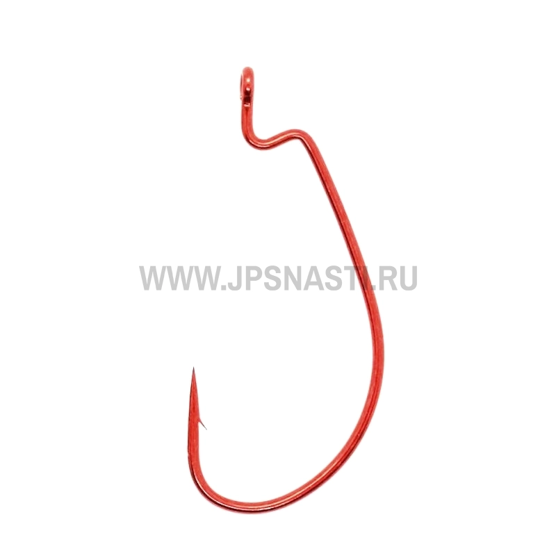 Крючки офсетные Vanfook Worm 55R, Red, #2/0