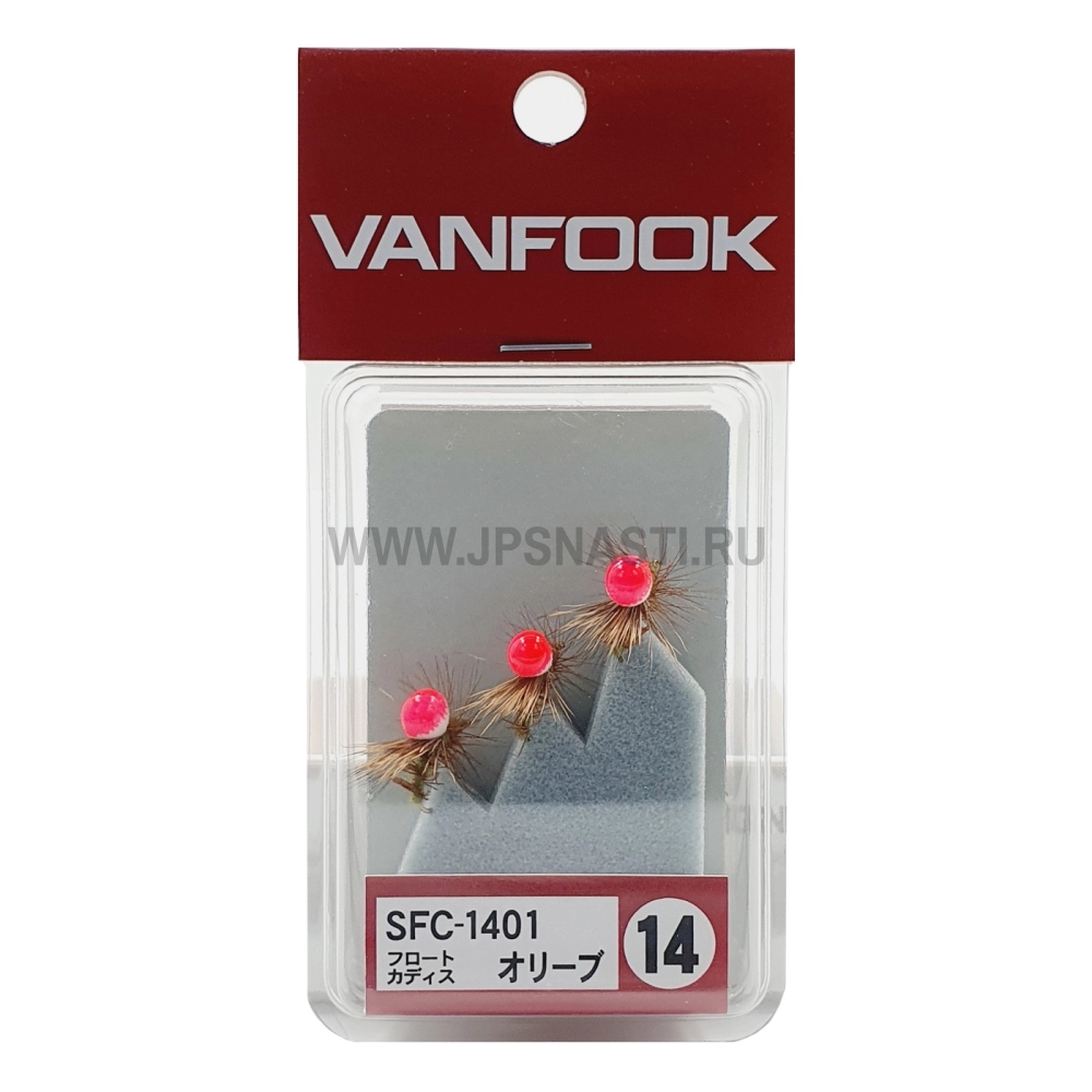 Набор мух Vanfook SFC-1401, #14, 3 шт, #Olive