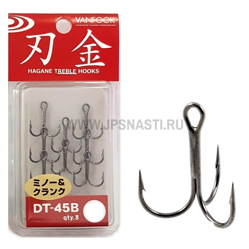 Крючки тройные Vanfook Treble Hook Medium DT-45B, NS Black, #12