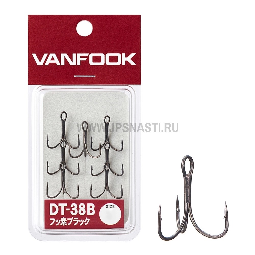 Крючки тройные Vanfook Strong Fine Treble Hook DT-38B, Fusso Black, #16