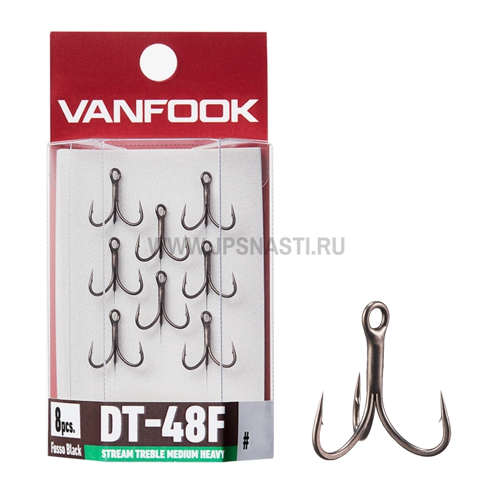 Крючки тройные Vanfook DT-48F, Fusso Black, #12