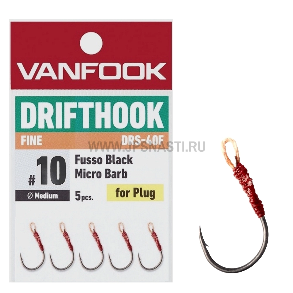 Крючки ассисты Vanfook Drifthook Fine Wire DRS-40F, Fusso Black, #12