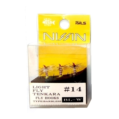 Мушки Nissin Light Fly Tenkara Kebari BL-W, #14 , безбородые, белый, 3 шт.