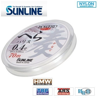 Леска для херабуны Sunline Powerd Hera Harris Kanade, #0.35, 70 м, Прозрачный