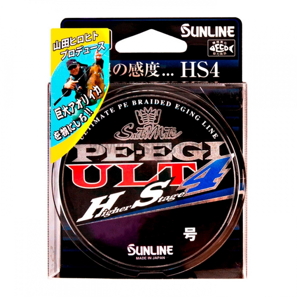 Плетеный шнур Sunline PE Egi ULT HS4, #0.3, 5 lb, 180 м, многоцветный