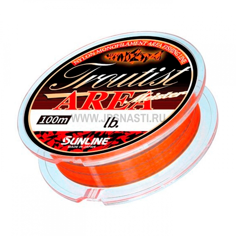 Монофильная леска Sunline Troutist Area Meister, #0.5, 2.5 Lb, 100 м, оранжевый