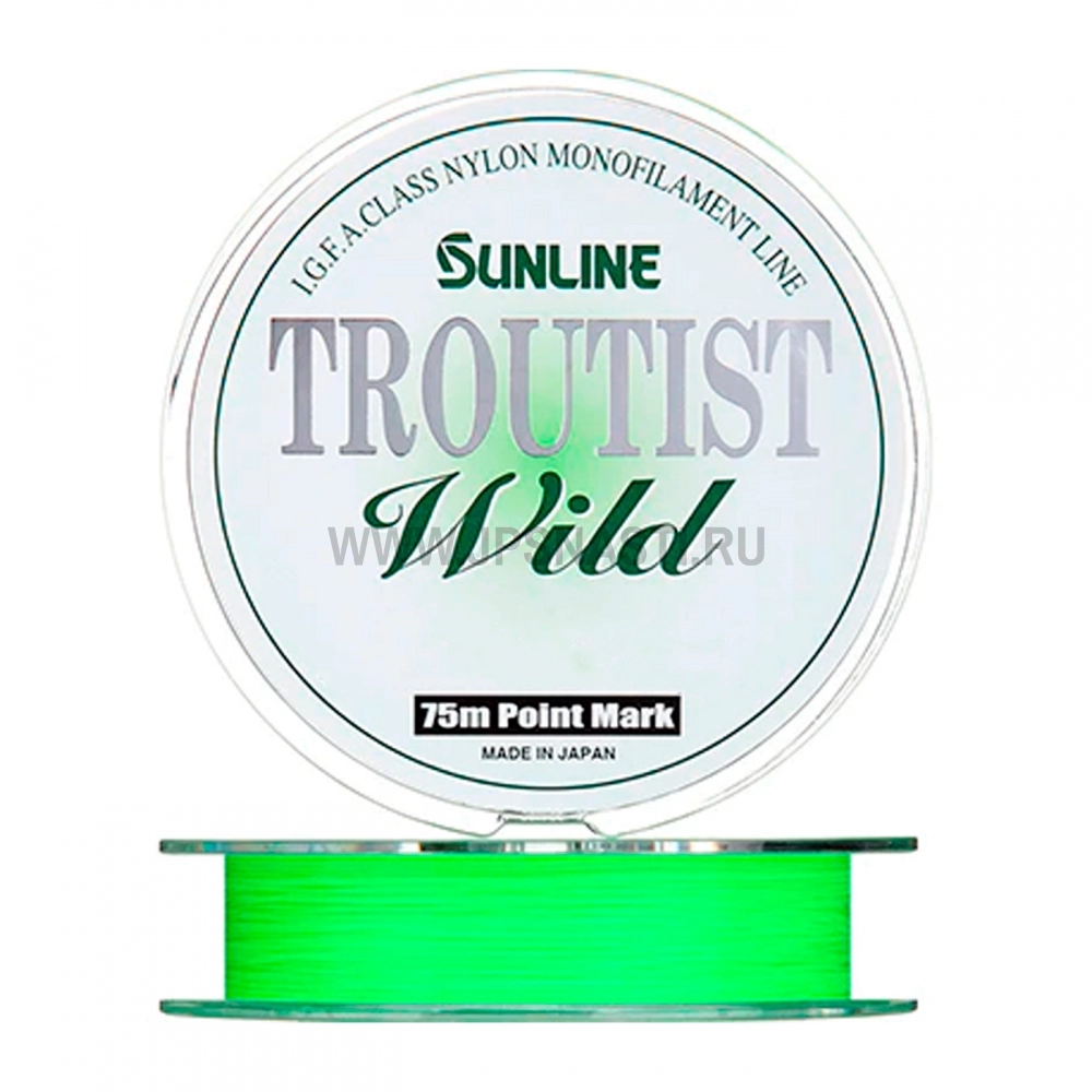 Монофильная леска Sunline Troutist Wild, #0.6, 2.5 Lb, 150 м, шартрез