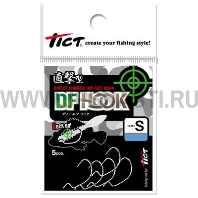 Крючки офсетные Tict DF Hook, Silver, S