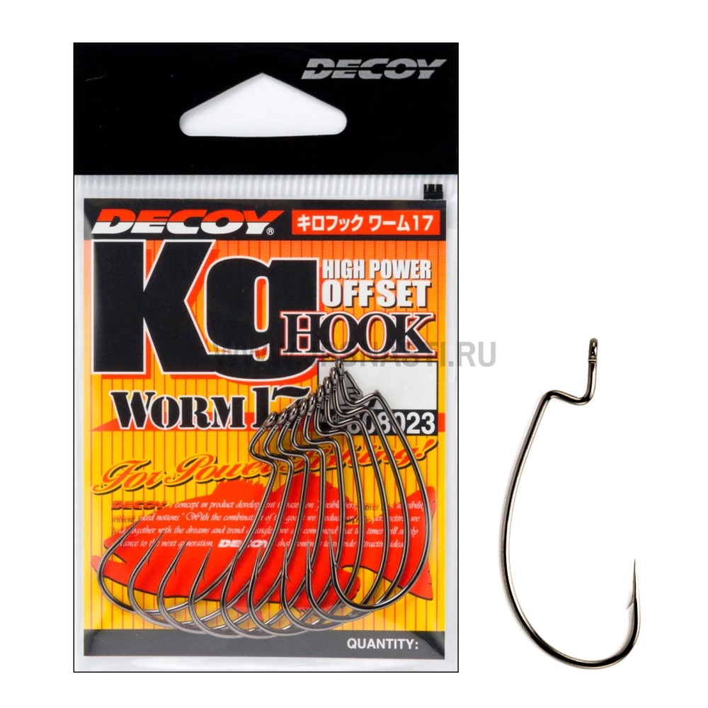 Крючки офсетные Decoy Worm 17 KG Hook, #5/0