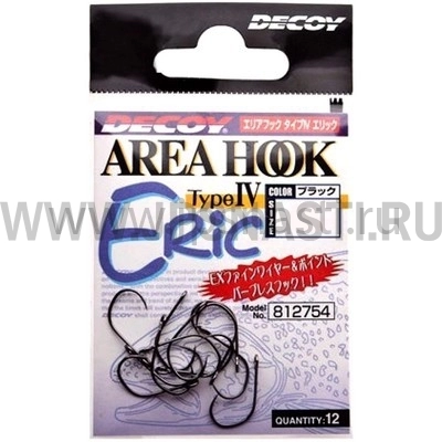 Крючки одинарные Decoy Area Hook Type IV Eric, #4