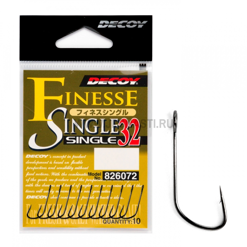 Крючки одинарные Decoy Finesse Single 32, #12