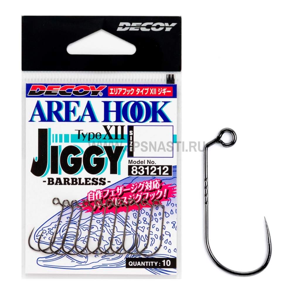 Крючки одинарные Decoy AH-12 Area Hook Jiggy, #6