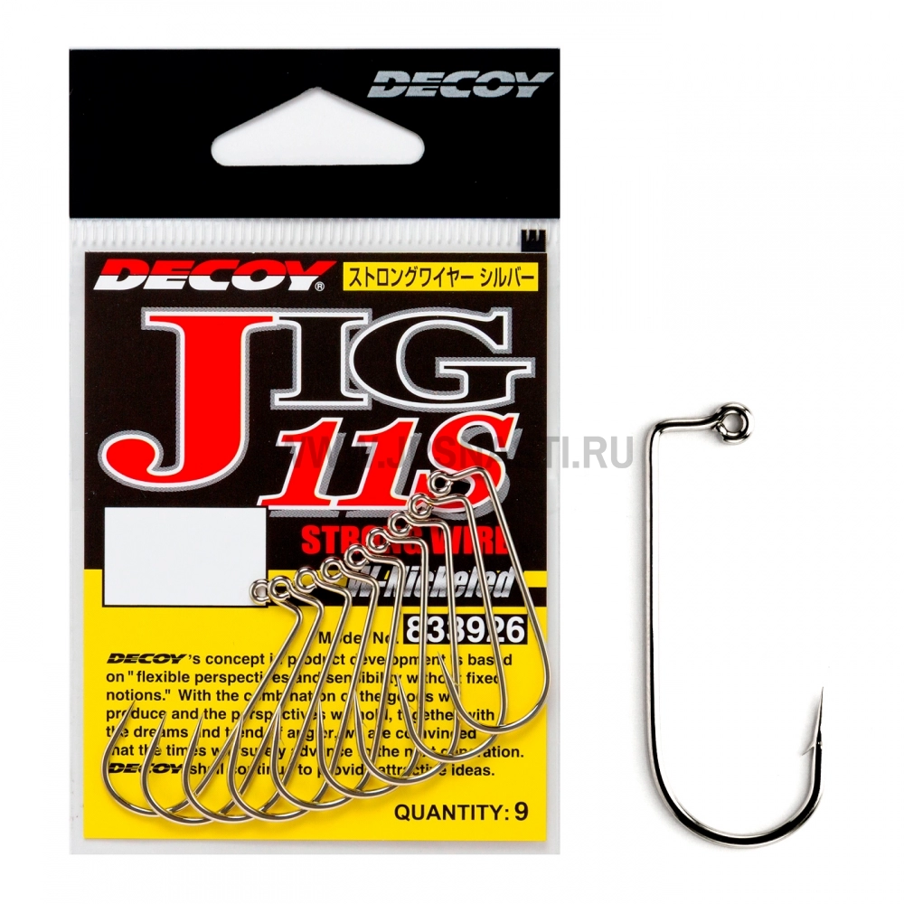 Крючки одинарные Decoy Jig 11S Strong Wire, #1