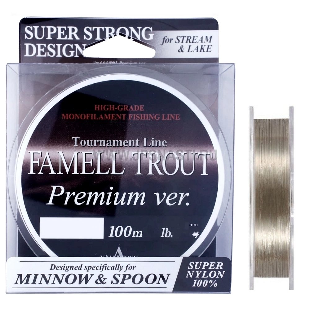 Монофильная леска Yamatoyo Famell Trout for Premium ver., #0.5, 100 м, Titanium Brown