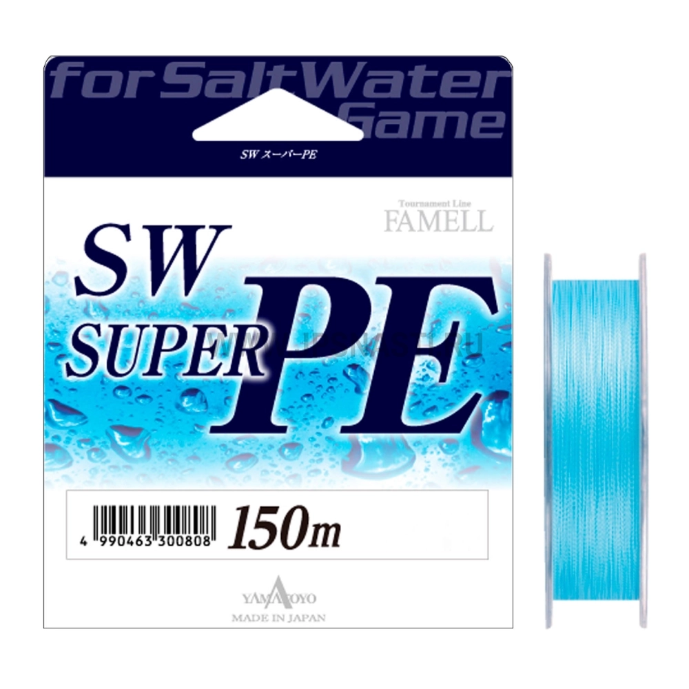 Плетеный шнур Yamatoyo Famell SW Super PE х4, #0.6, 150 м, голубой