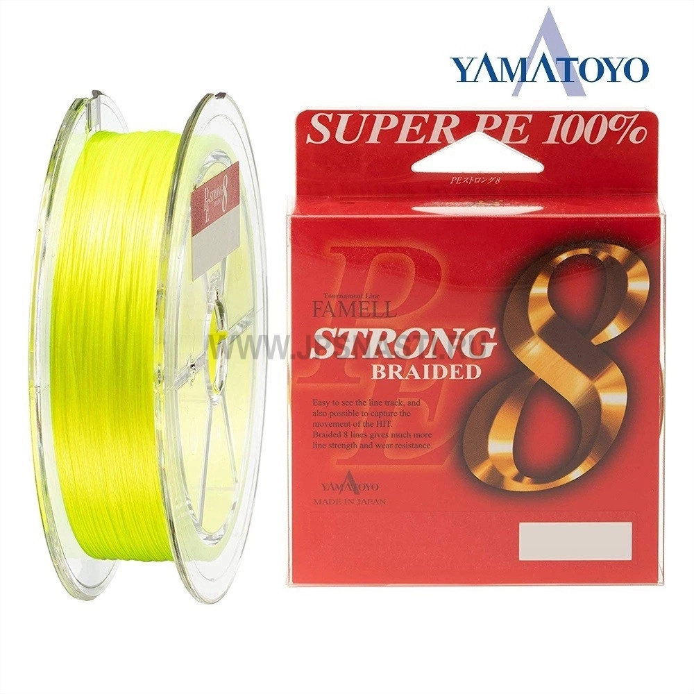 Плетеный шнур Yamatoyo Super PE Strong 8 Braided х8, #1, 200 м, желтый