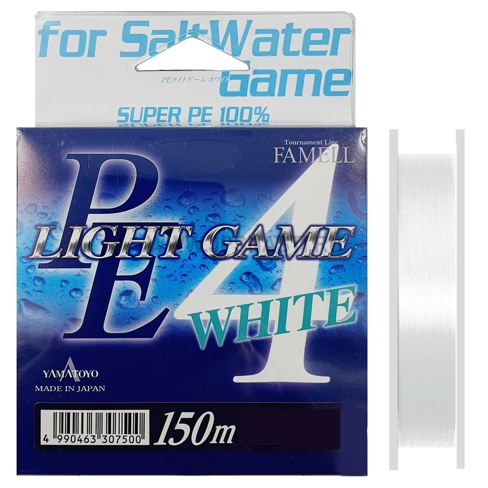 Плетеный шнур Yamatoyo PE Light Game White, #0.2, 150 м, белый