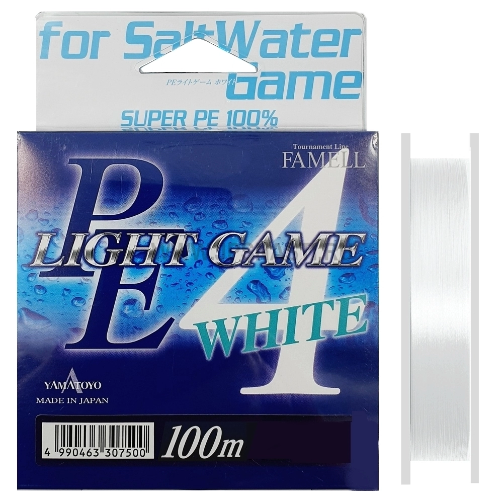 Плетеный шнур Yamatoyo PE Light Game White, #0.4, 100 м, белый