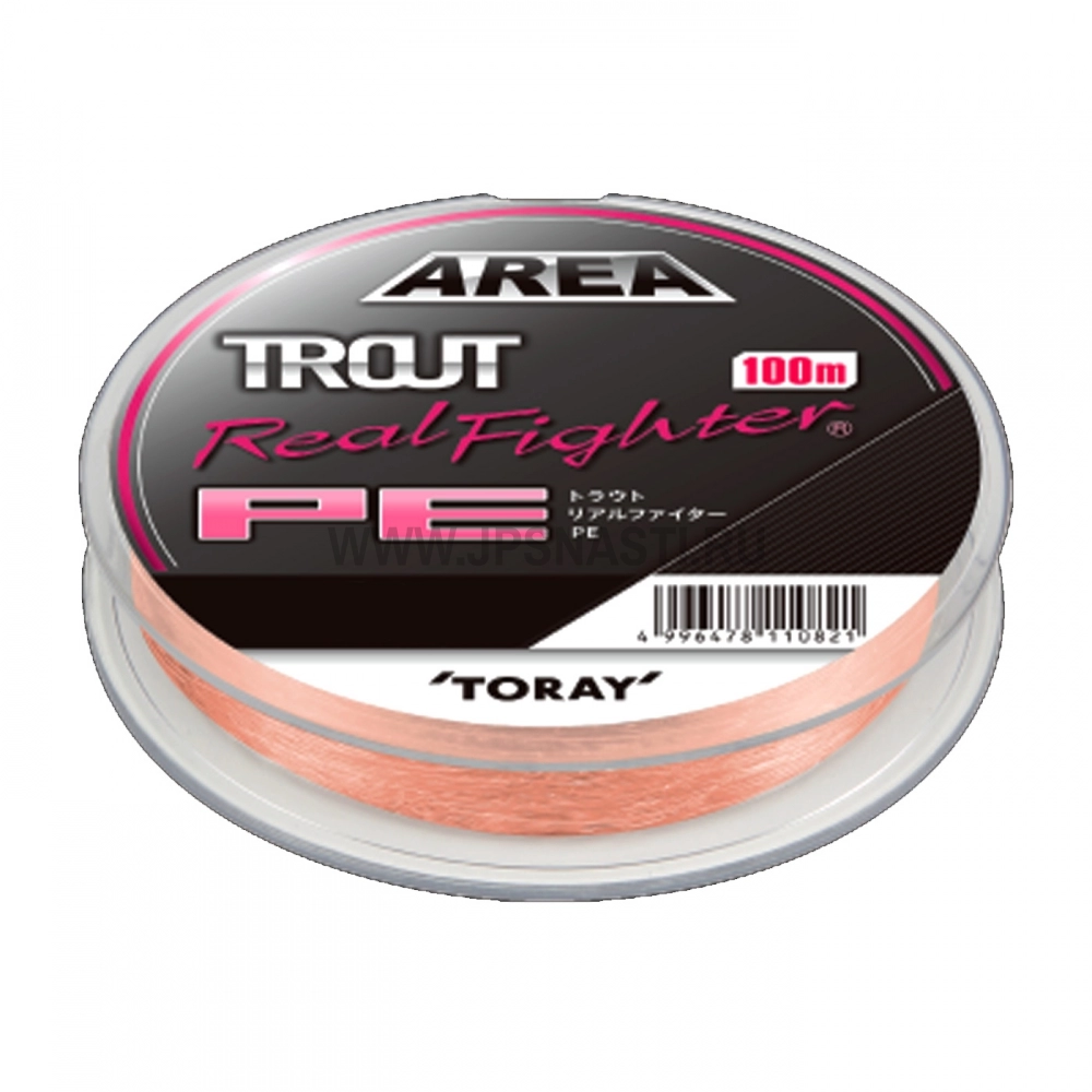 Плетеный шнур Toray Trout Real Fighter PE, #0.25, 100 м, розовый