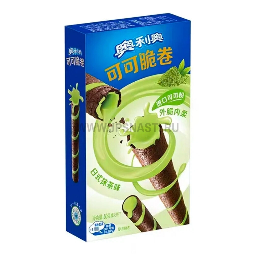 Печенье Mondelez Int. Oreo Crispy Roll Matcha, 50 гр