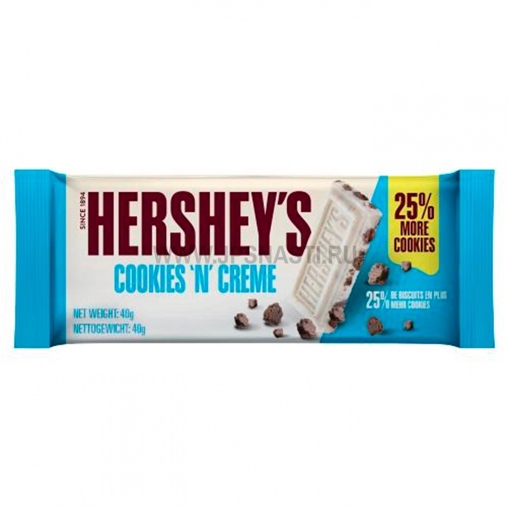 Шоколад Hershey's Cookies Creme Bar, 40 г