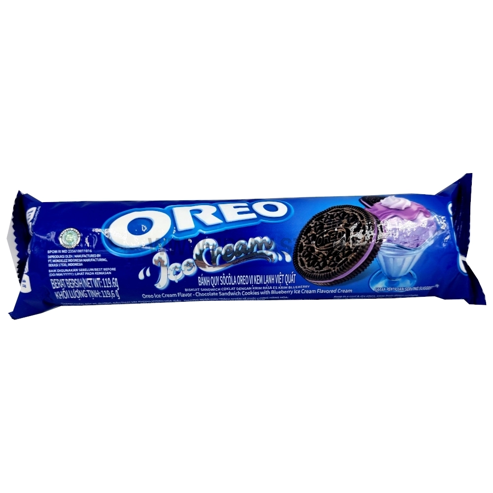 Печенье Mondelez Int. Oreo Blueberry Ice Cream, со вкусом мороженного с черникой, 119.6 г