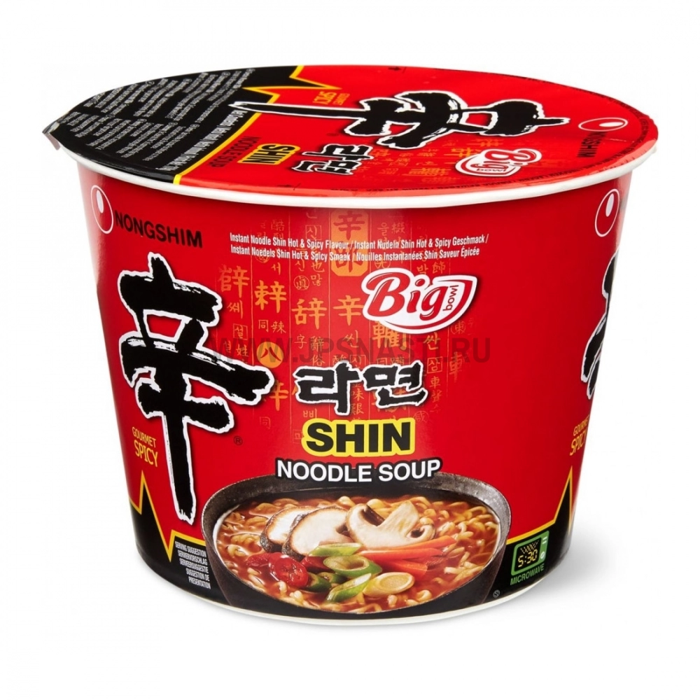 Лапша быстрого приготовления Nongshim Shin Ramen Big Cup, с острым вкусом, 114 г