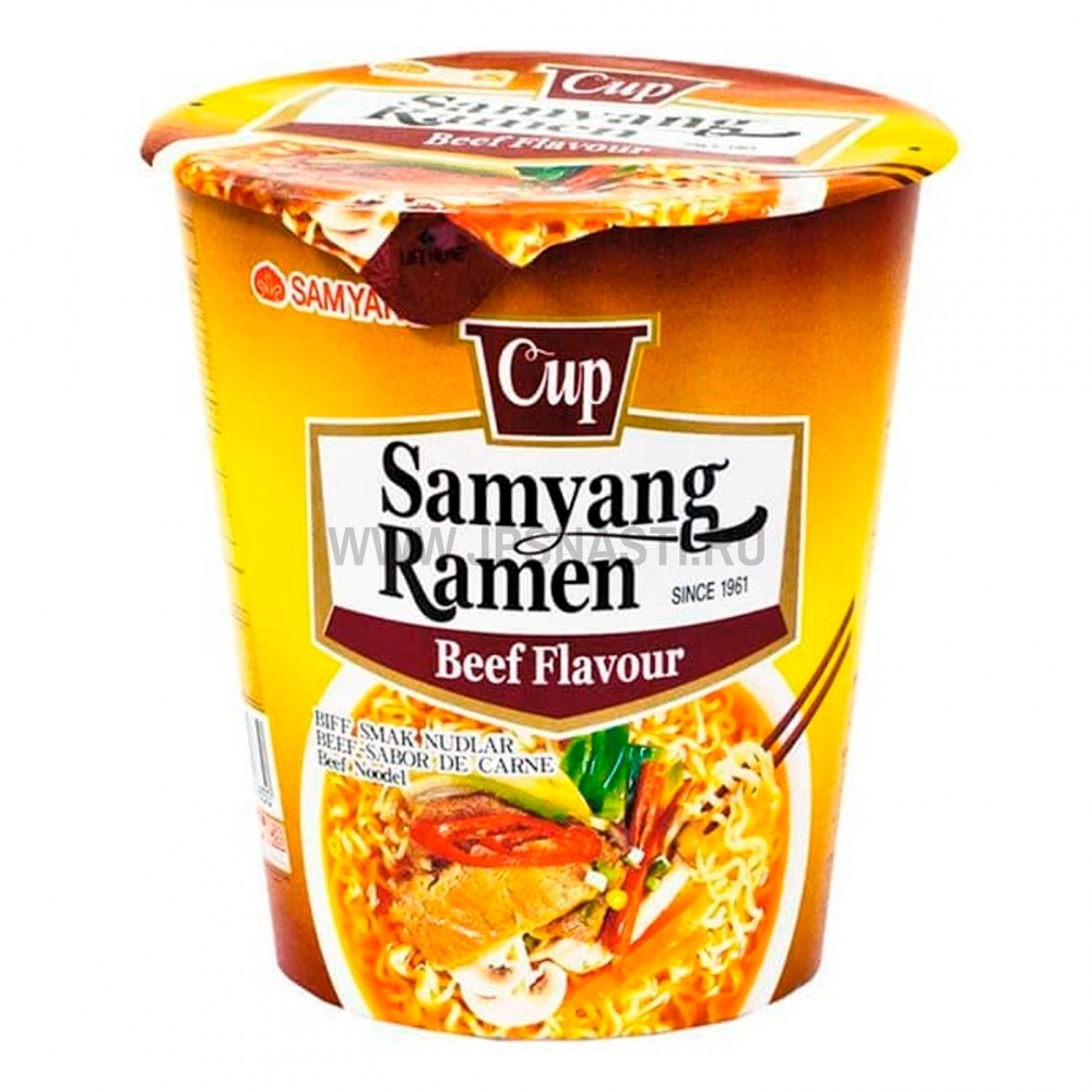 Лапша быстрого приготовления Samyang Beef, с мясным вкусом, 65 г