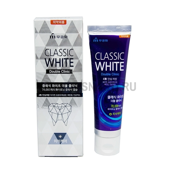 Отбеливающая зубная паста Mukunghwa Classic White, 110 г, с микрогранулами