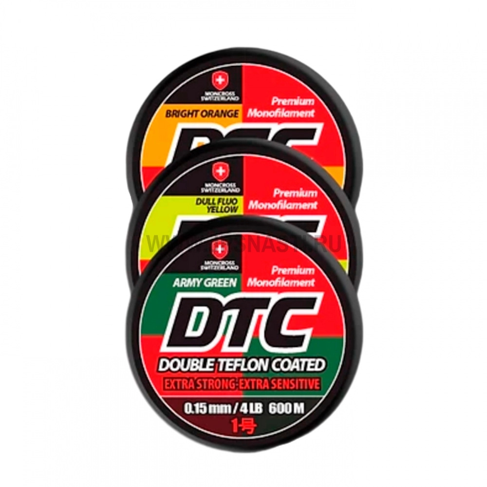 Монофильная леска Moncross DTC (Double Teflon Coated), #1.2, 600 м, Зеленый