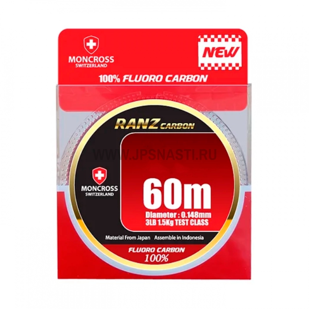 Флюорокарбон Moncross Ranz Carbon, #0.8, 60 м, прозрачный