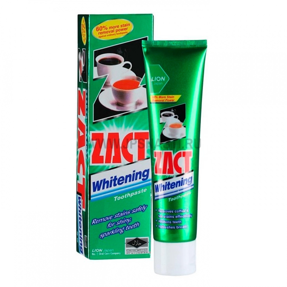 Зубная паста Lion Zact Whitening, 100 мл, с отбеливающим эффектом